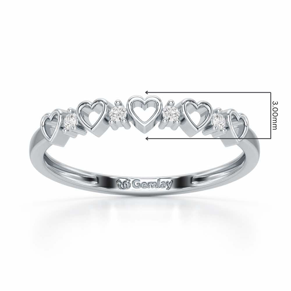 Heart Fairy Silver Ring - White Gold - Image 2