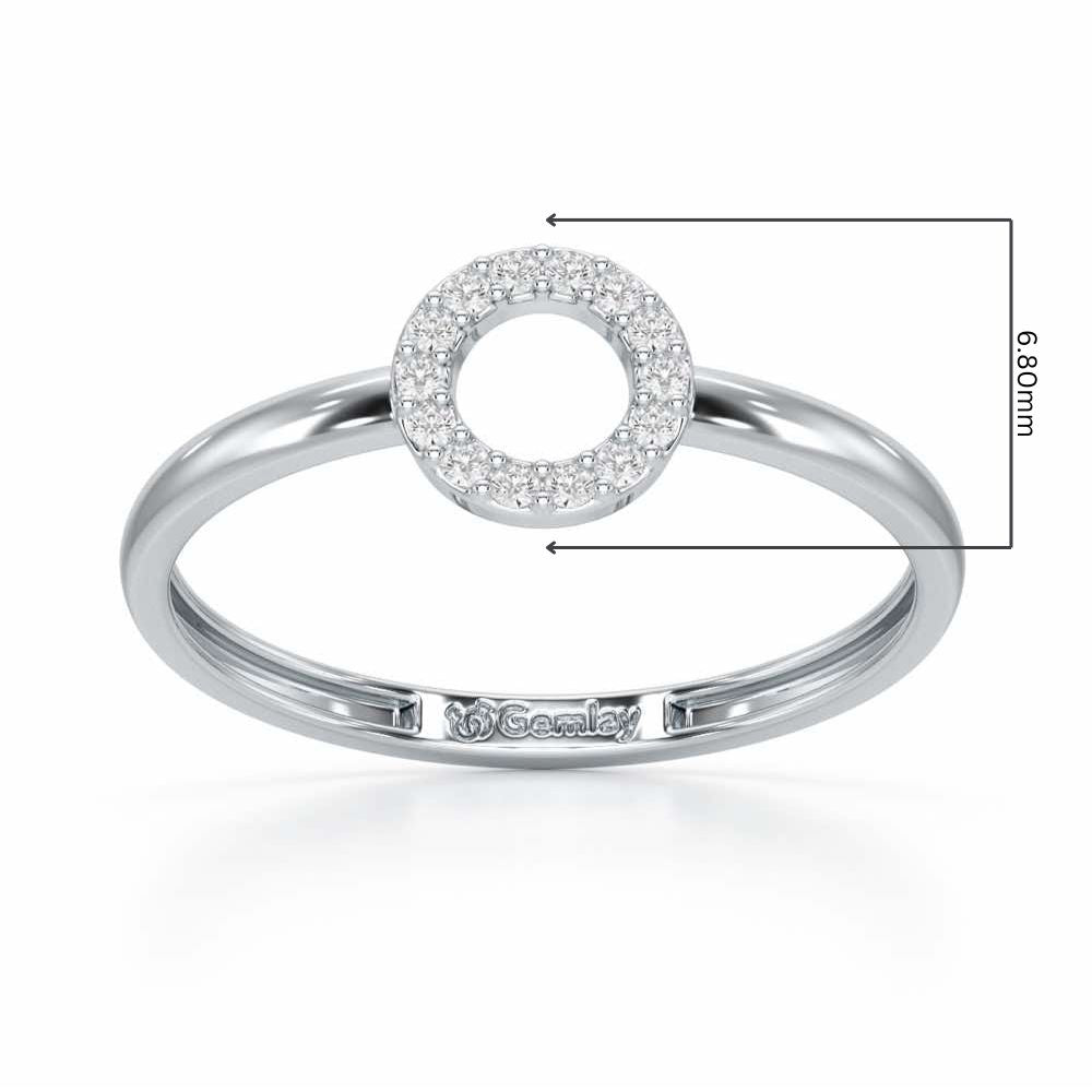 Fiona Halo Silver Ring - White Gold - Image 2