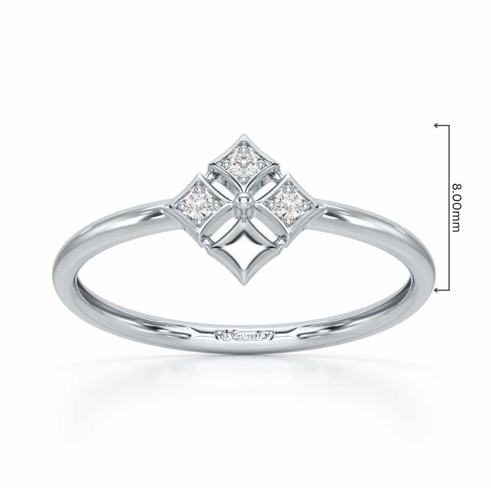Four Pinch Silver Ring - White Gold - Image 2