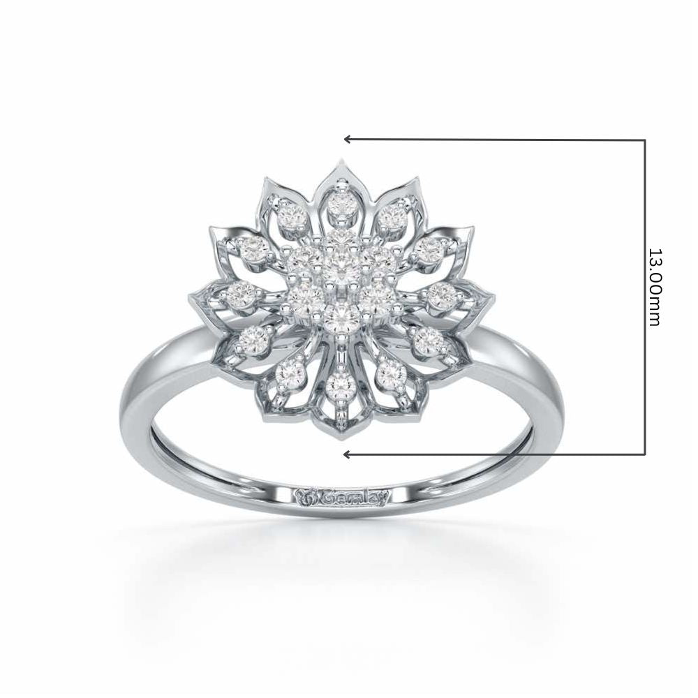 Earl Flora Silver Ring - White Gold - Image 2
