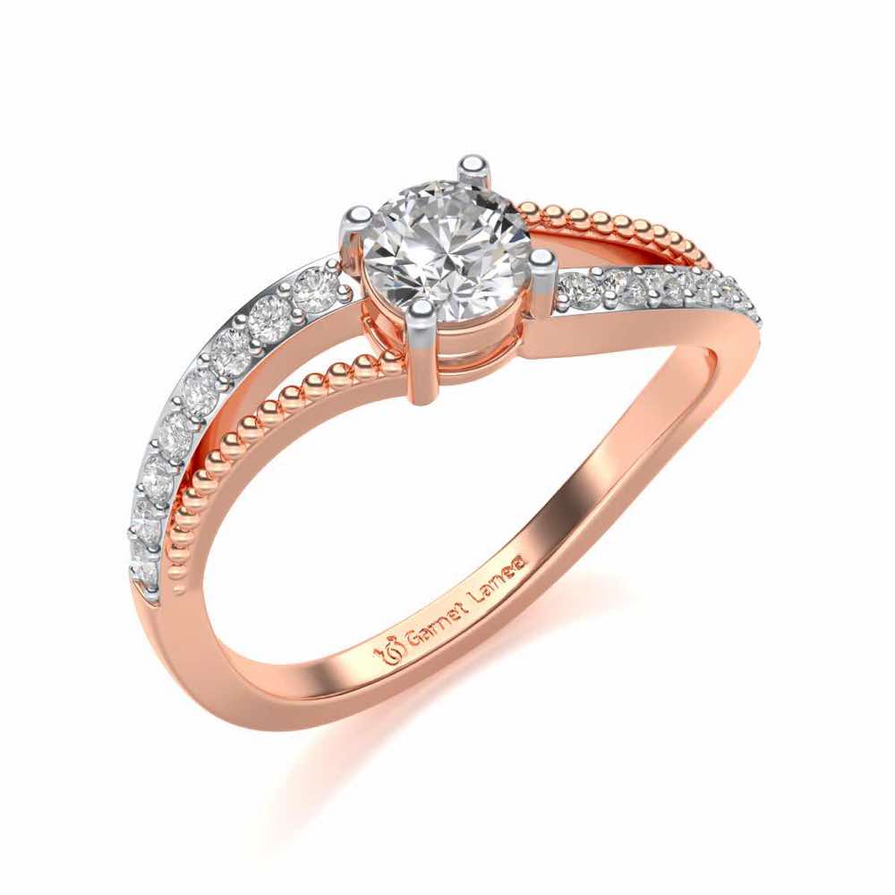 Wavish Solitaire Silver Ring