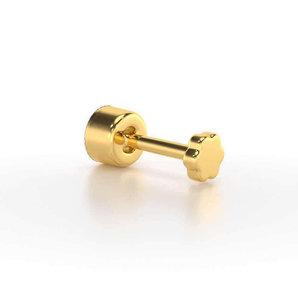 Whispering Brilliance Silver Nosepin - Yellow Gold - Image 4