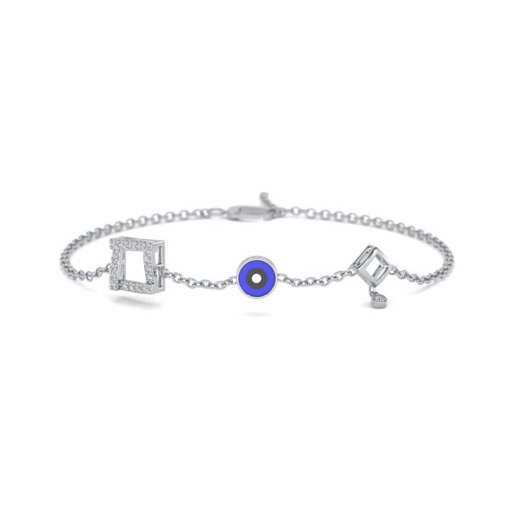 Wing Evil Eye Silver Bracelet