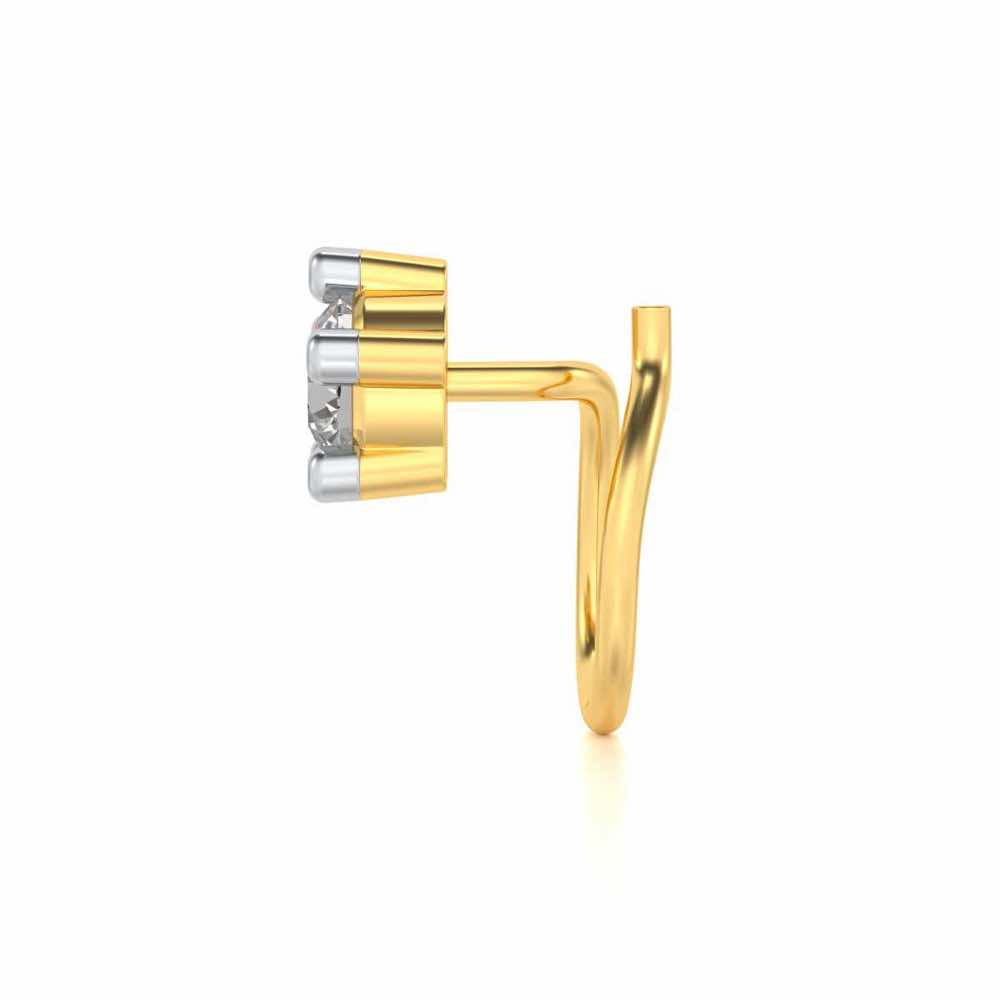 Yin Silver Nosepin - Yellow Gold - Image 4