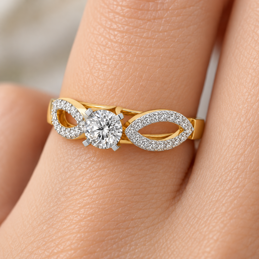 Angel Solitaire Silver Ring