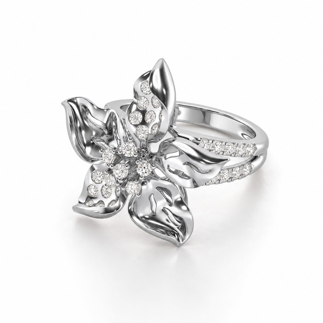 Bloom Spark Silver Ring