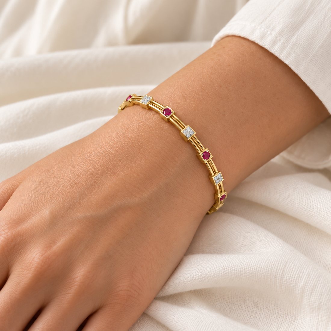 Blue Charn Silver Bangles