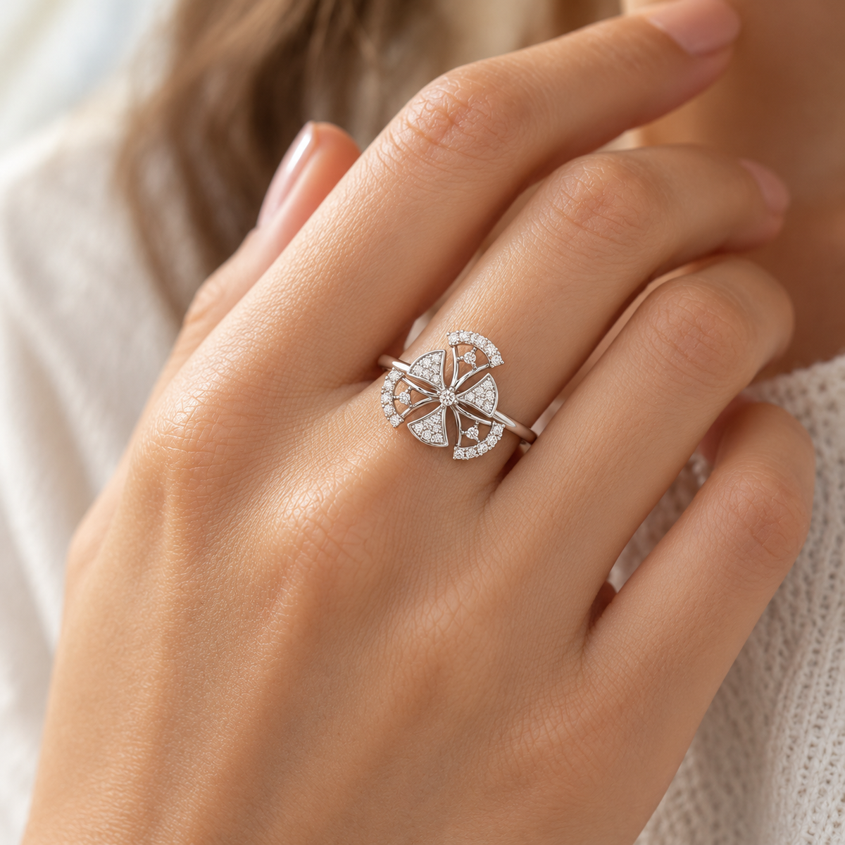 Brighton Grace Silver Ring - Model Worn