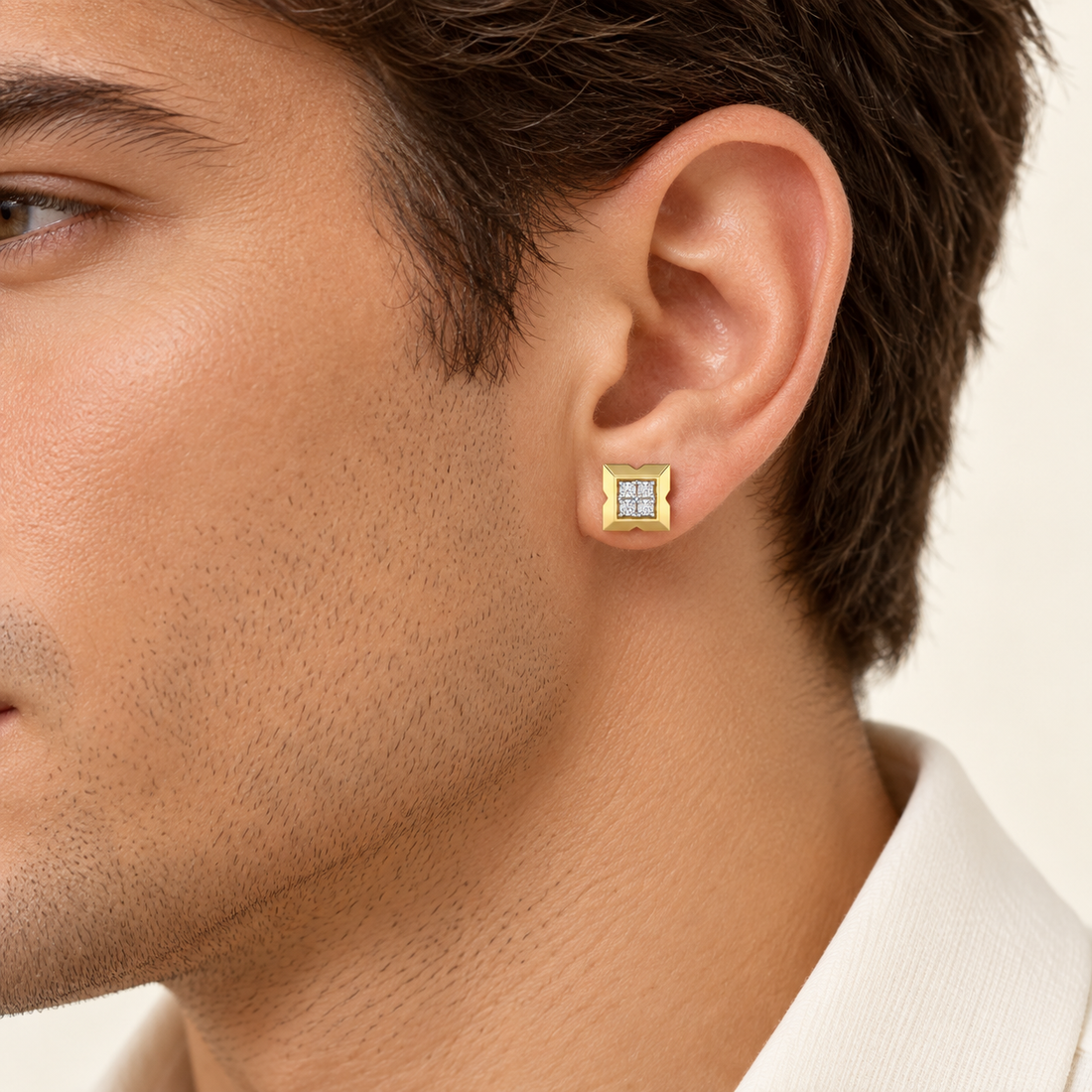 Burly Silver Men Stud