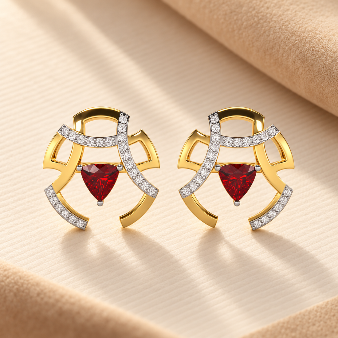 Captivating Cadence Garnet Silver Earrings