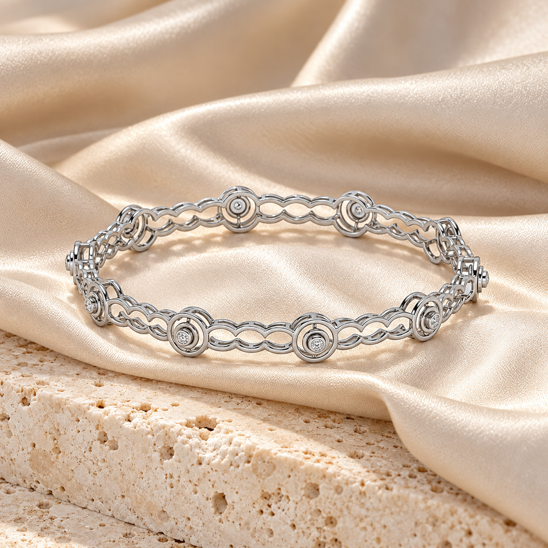 Circlice Silver Bangles