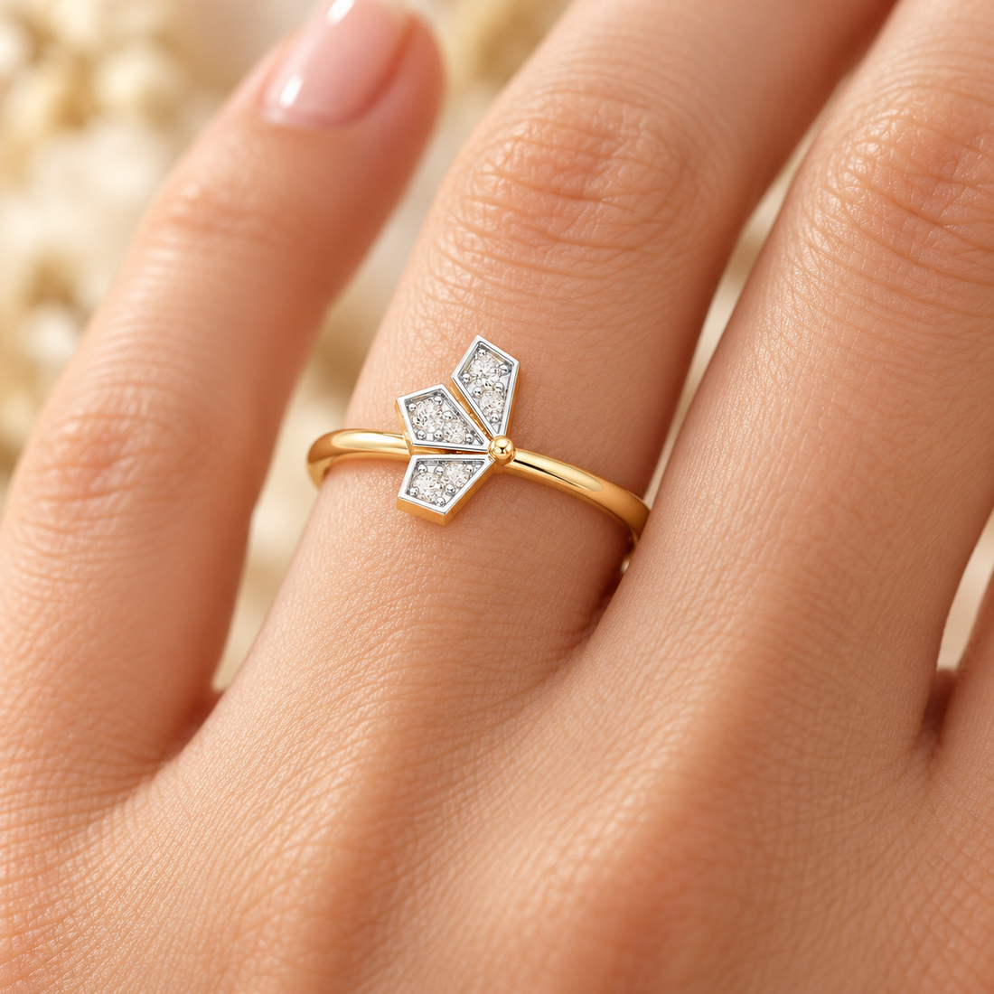 Dazzle Petals Silver Ring