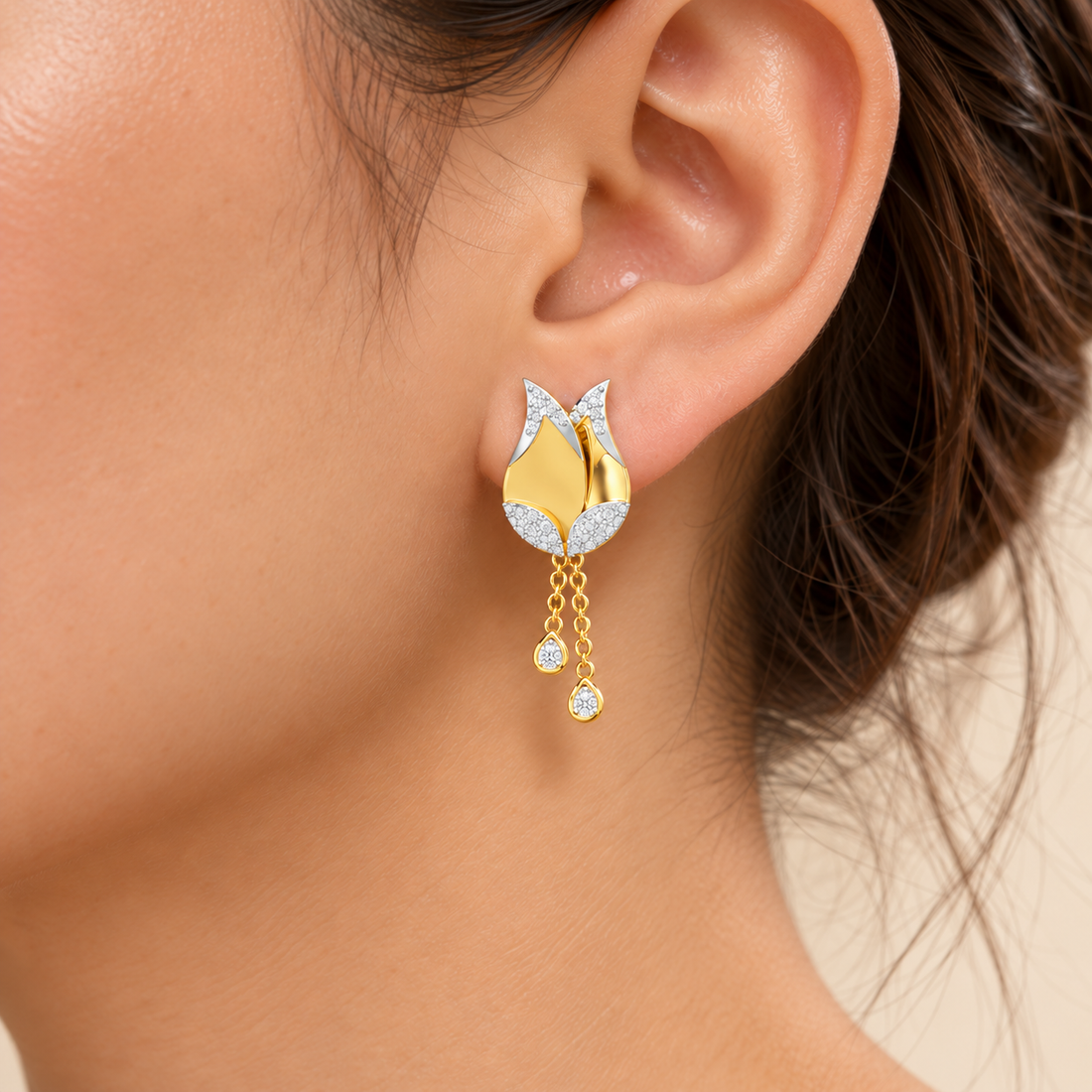 Dazzling Bud Silver Earrings