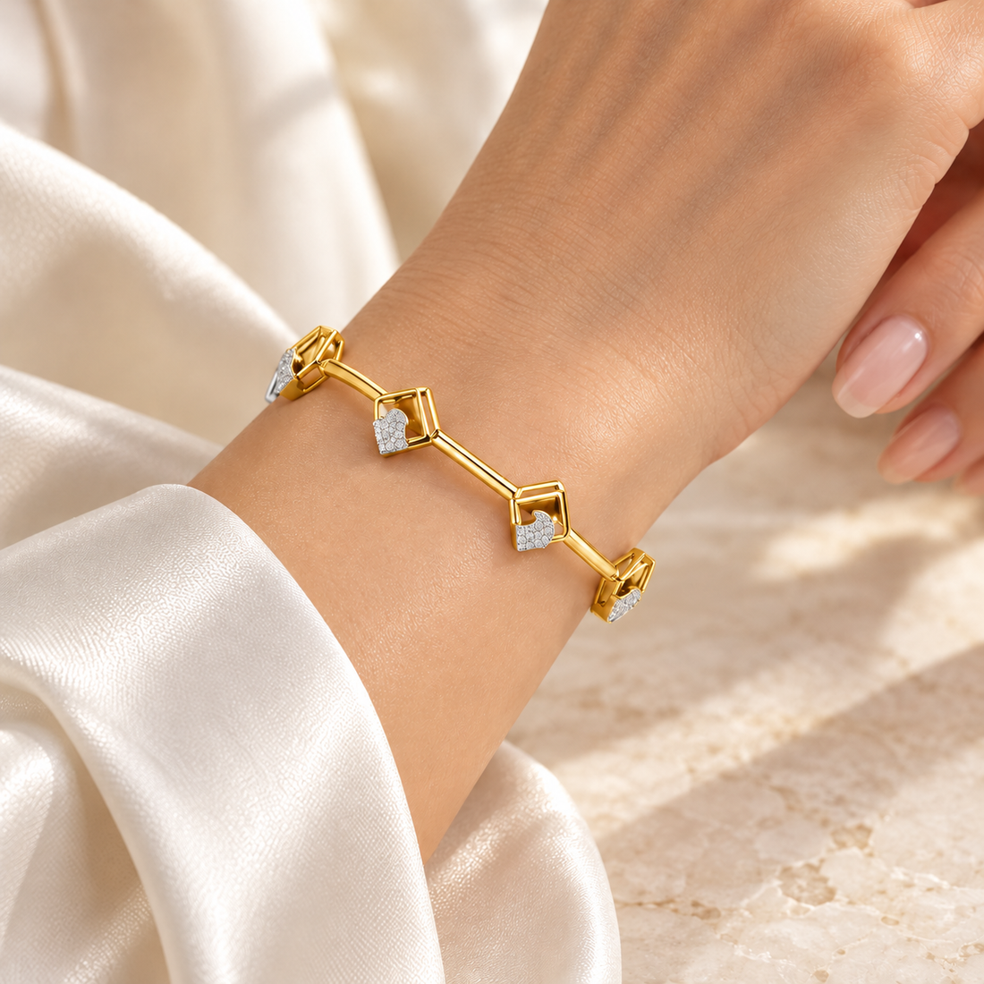 Enchanting Glow Silver Bangles