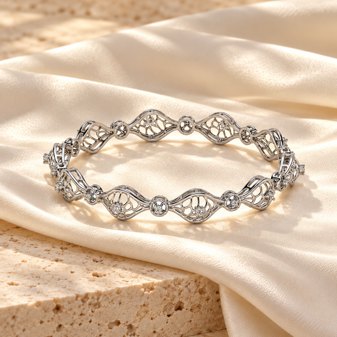 Eyes On Silver Bangles