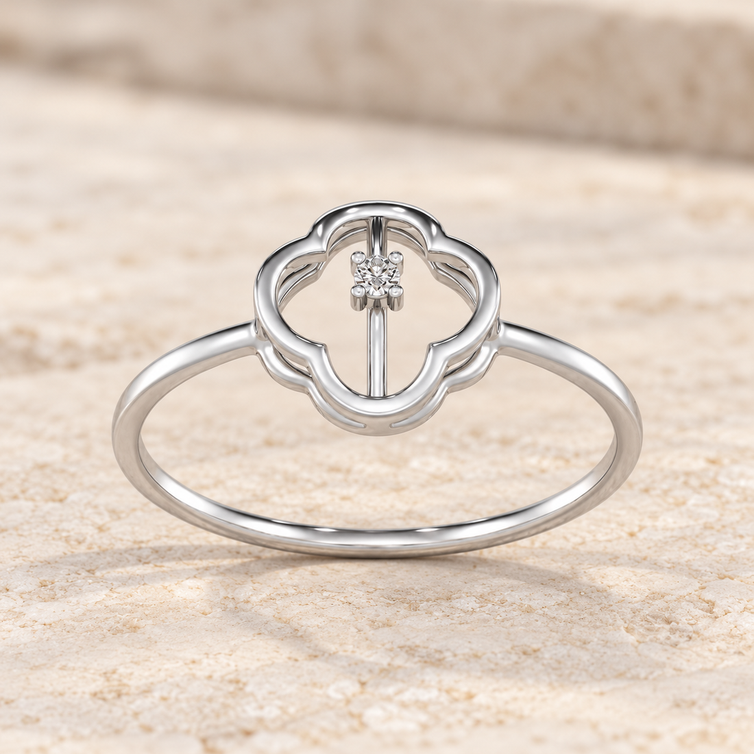 Fenced Flora Silver Ring