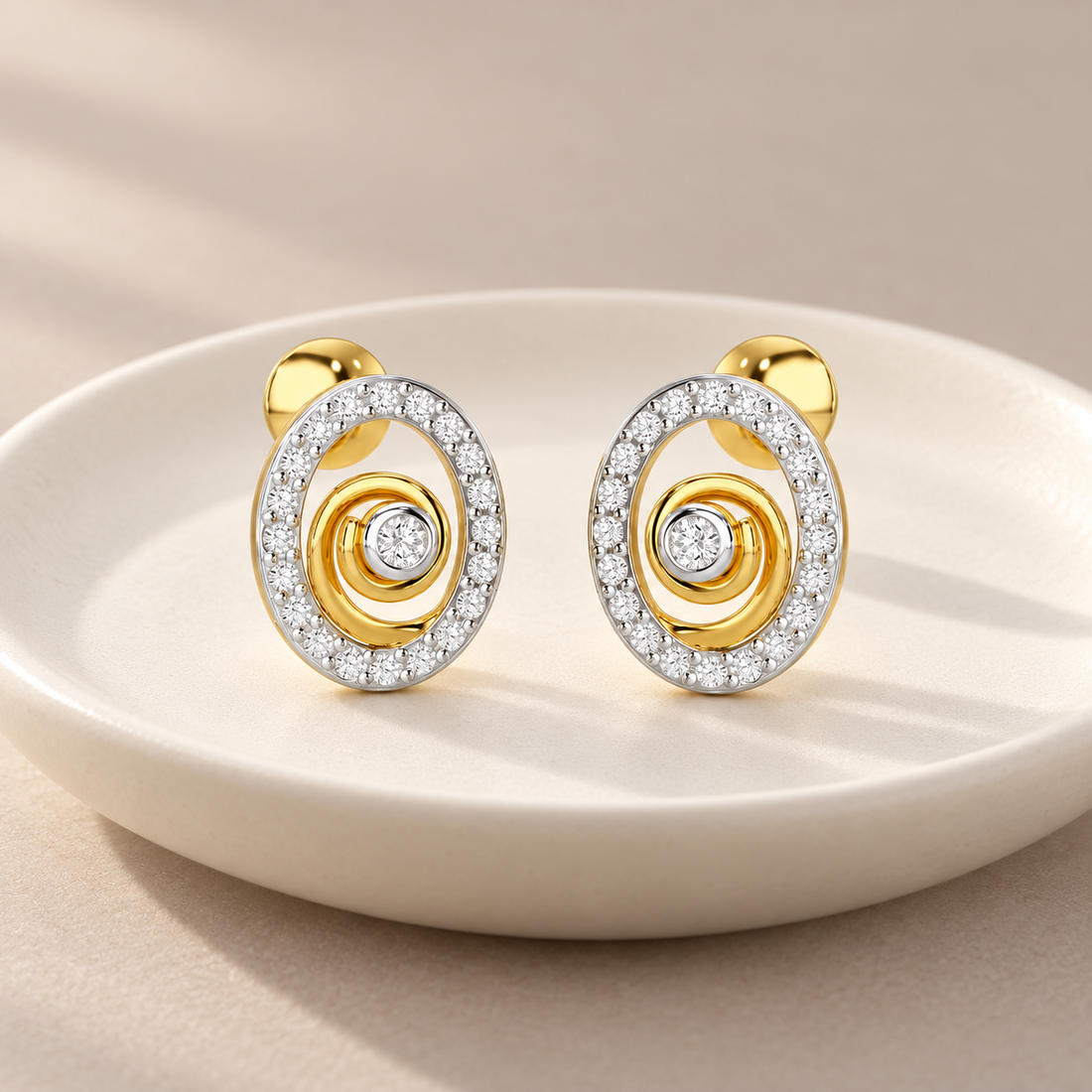 Fire Spark Silver Stud Earrings