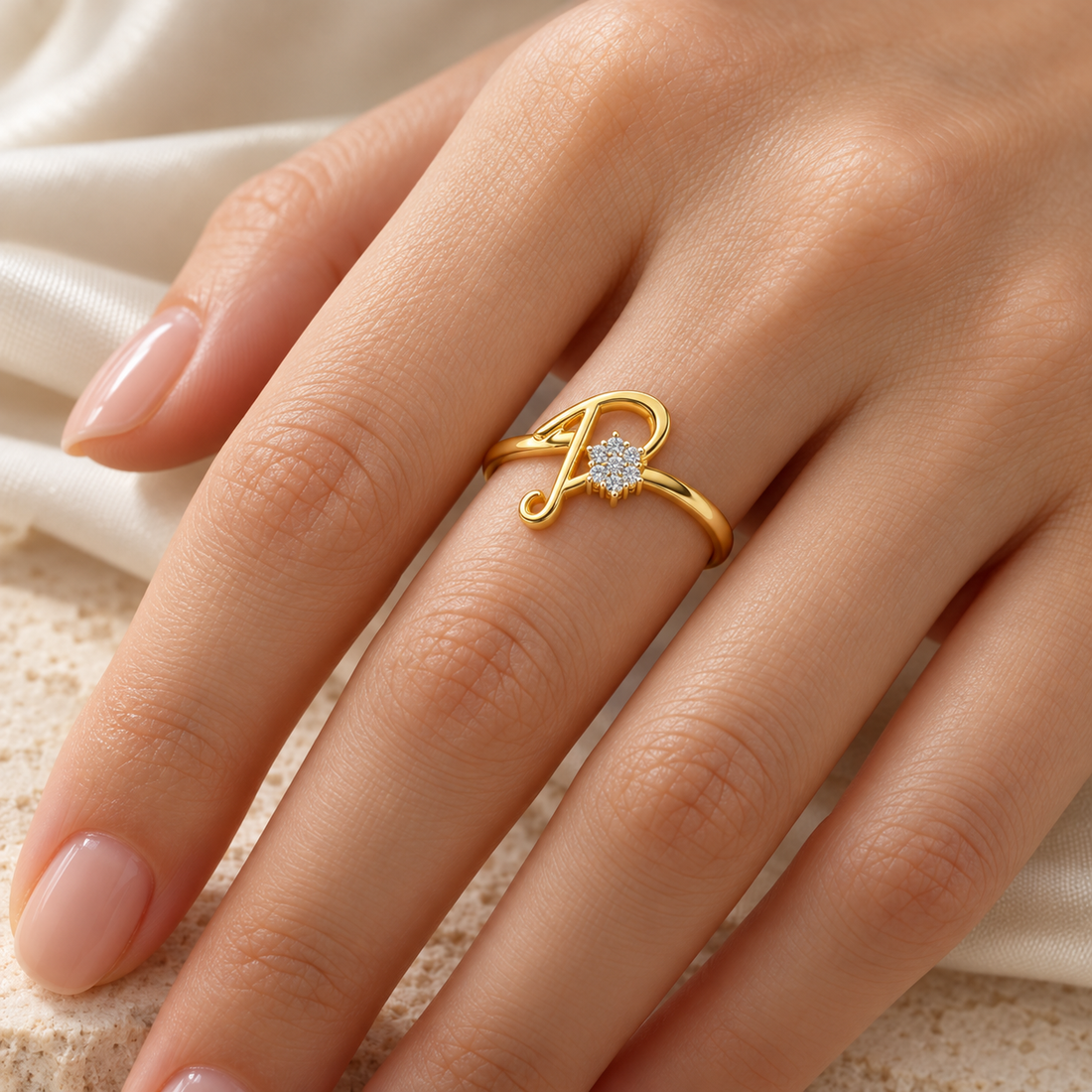 Flora D Silver Ring