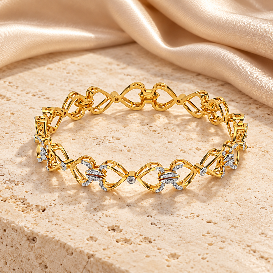 Flora Locked Silver Bangles