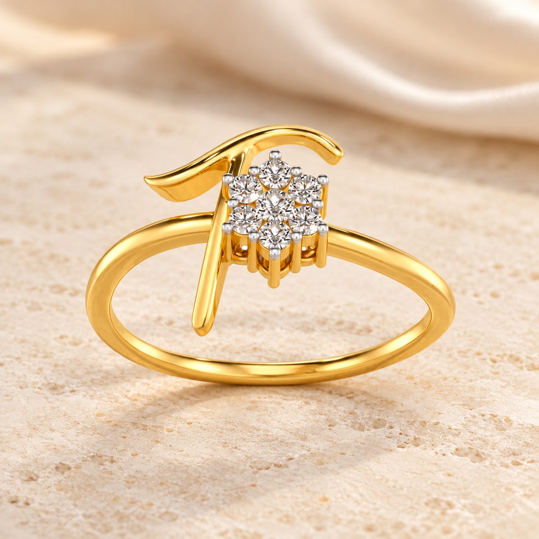 Flora T Silver Ring