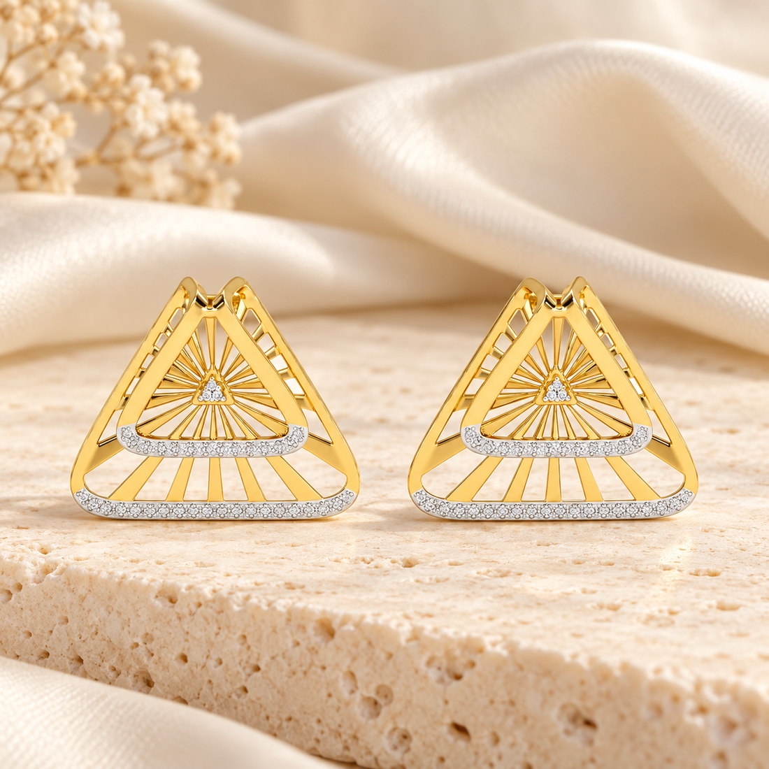 Forest Rays Silver Earrings