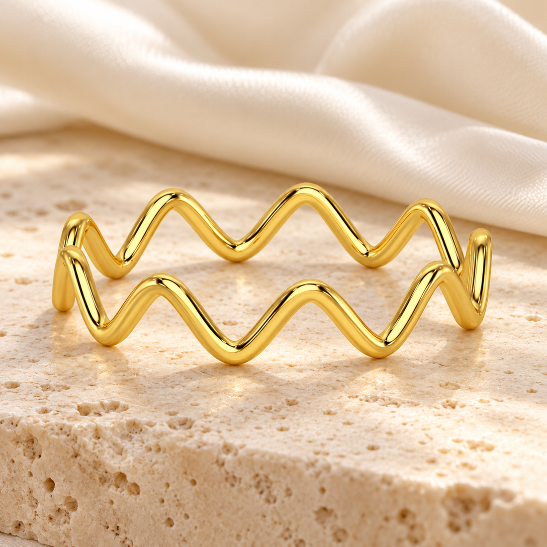 Golden Grace Women Silver Ring