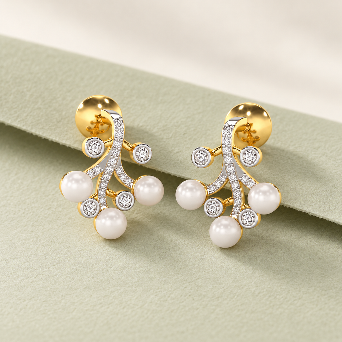 Growth Silver Pearl Earrings