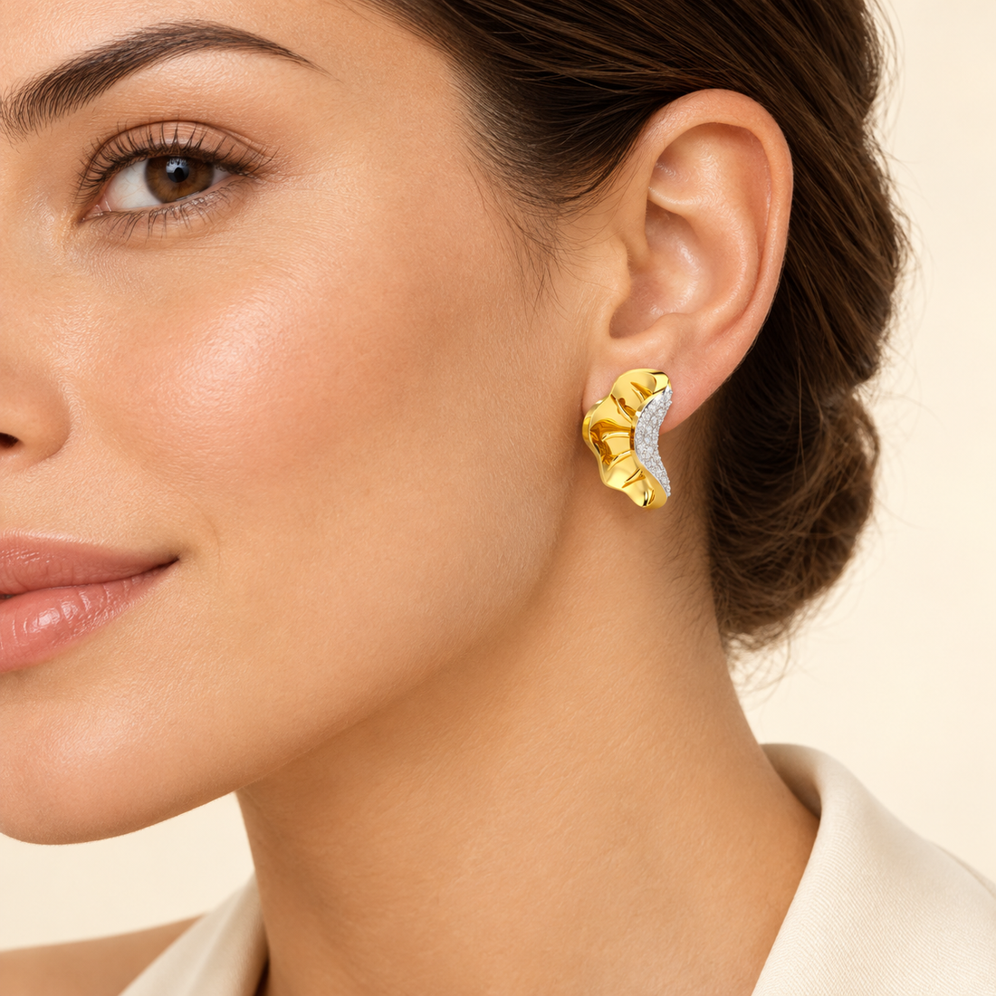 Half Bloom Silver Earrings
