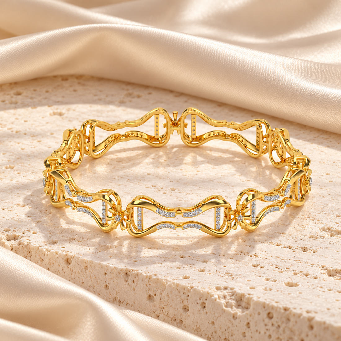 Heart Locked Silver Bangles