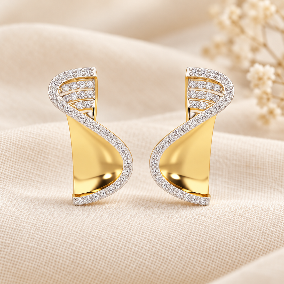 Luminous Net Silver Earrings