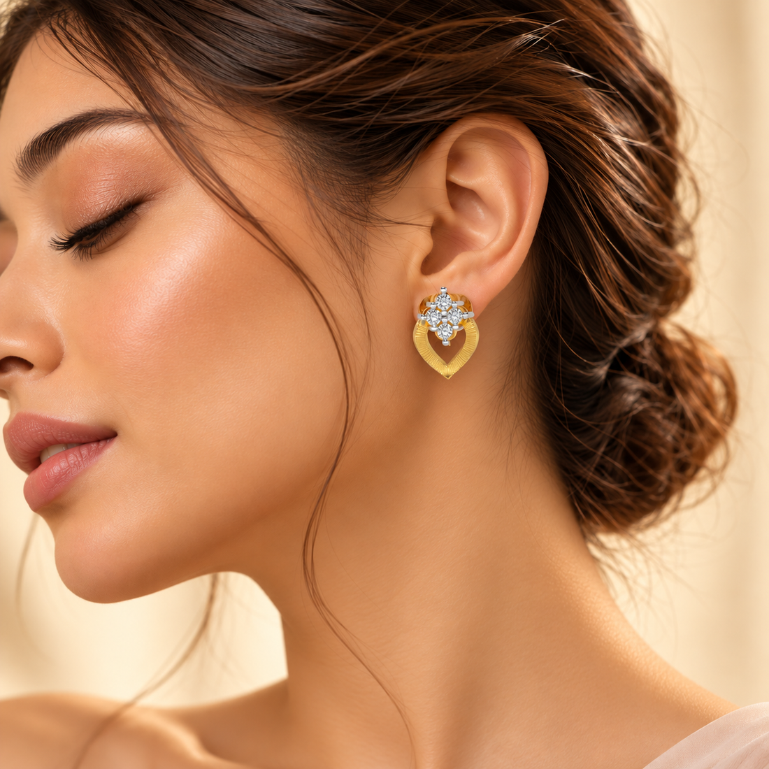 Luster Drop Silver Studs