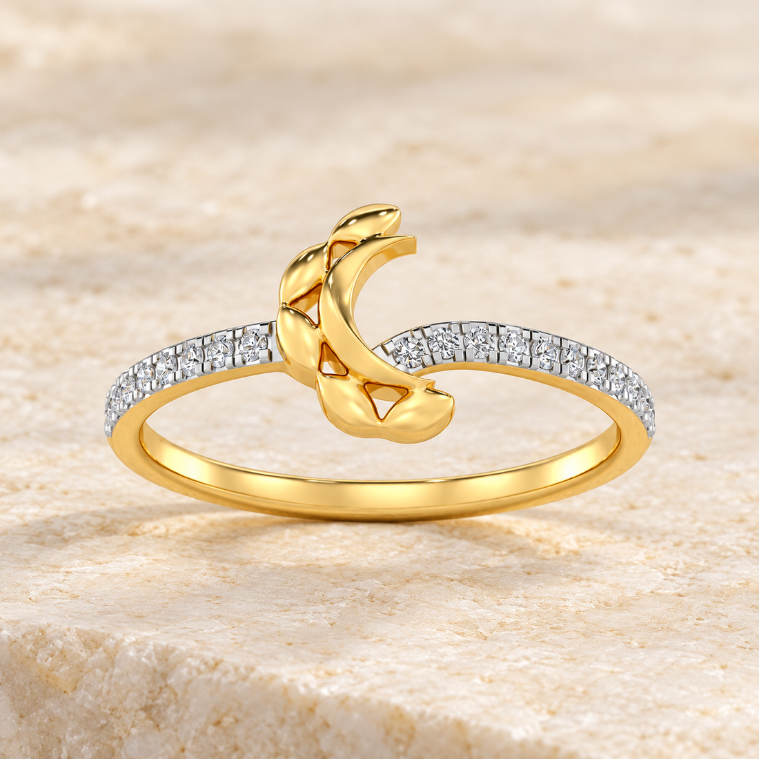Moon C Silver Ring