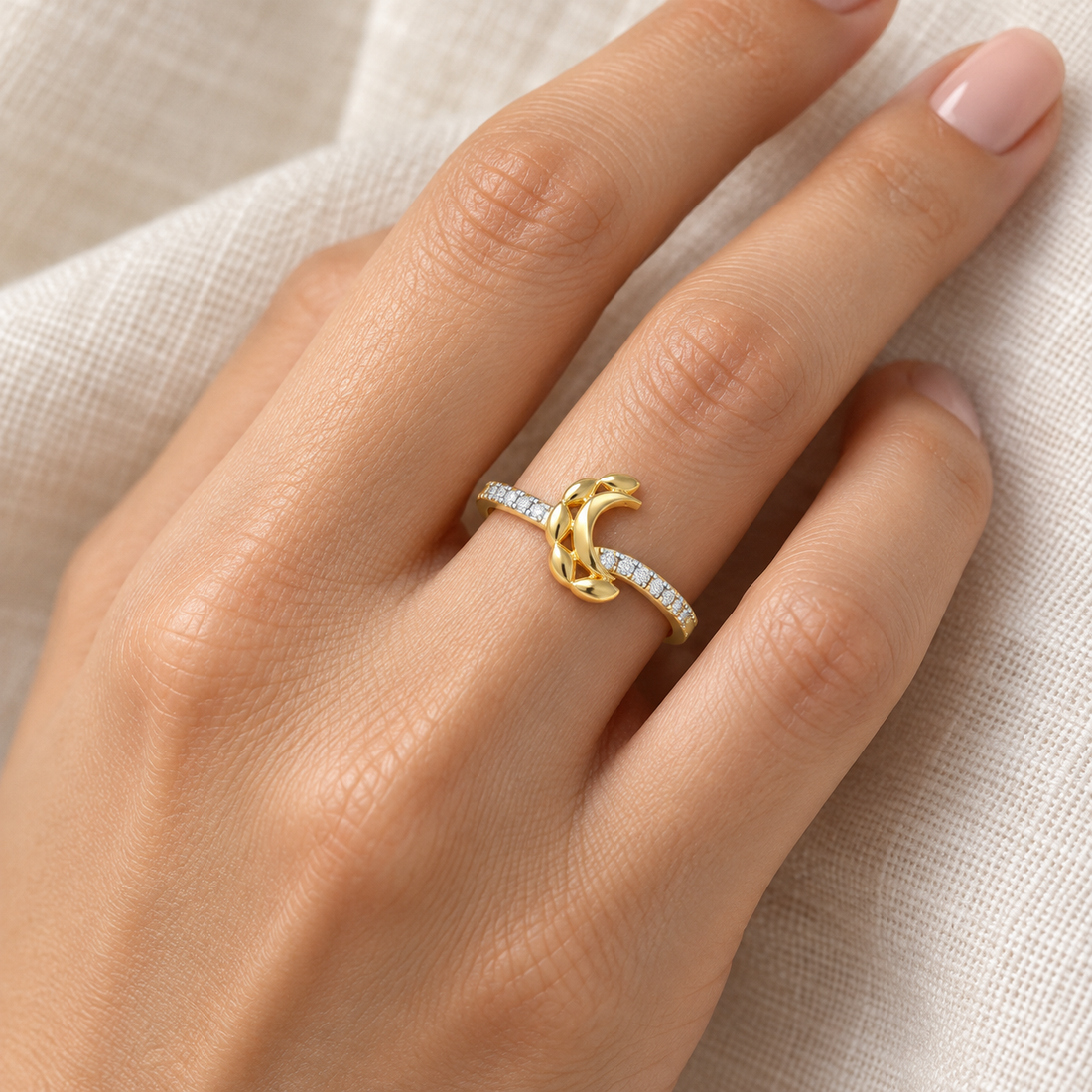 Moon C Silver Ring