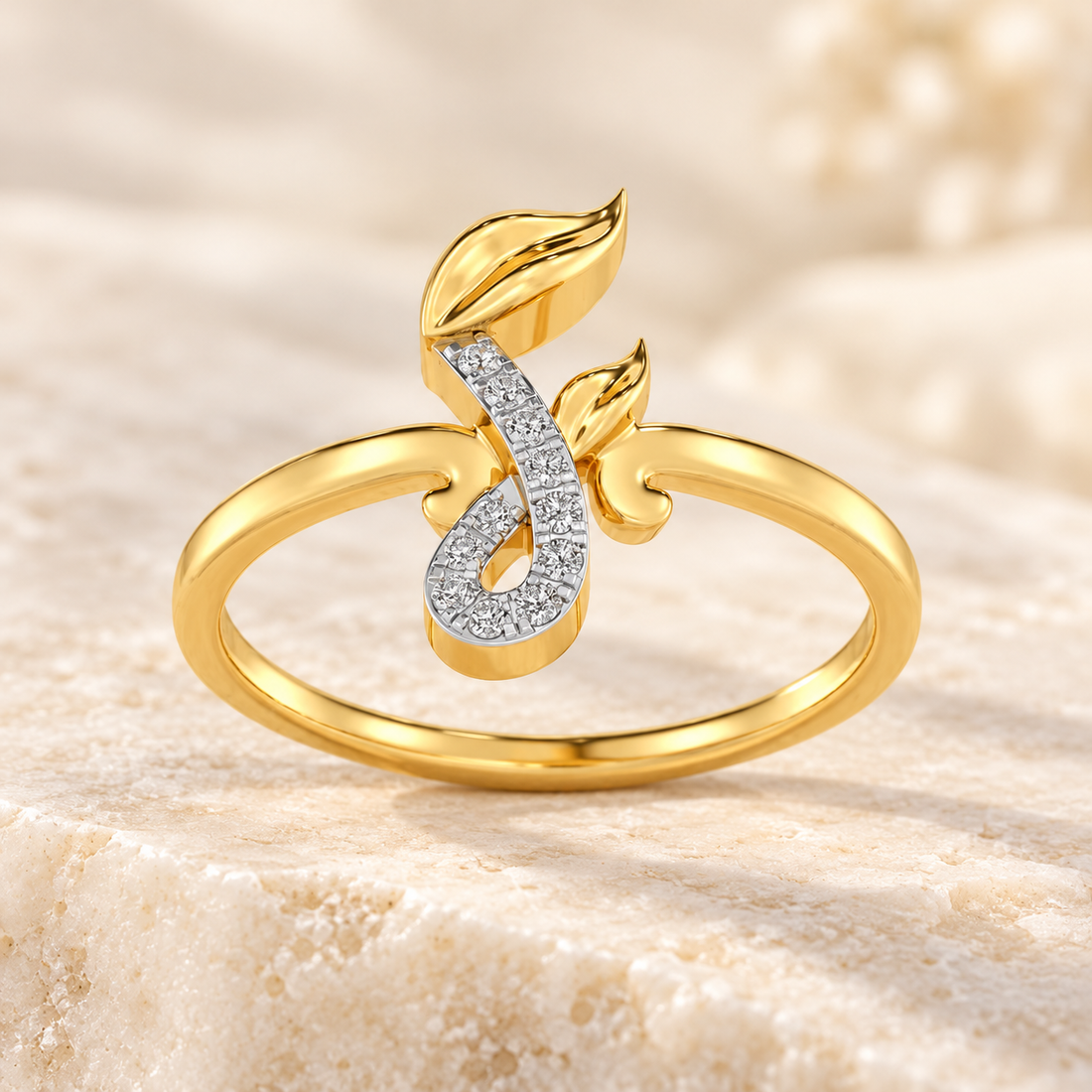 Nature F Silver Ring