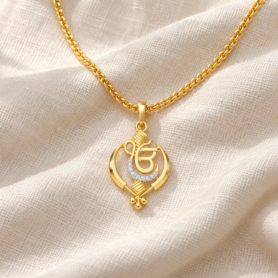 Onkar Light Silver Pendant