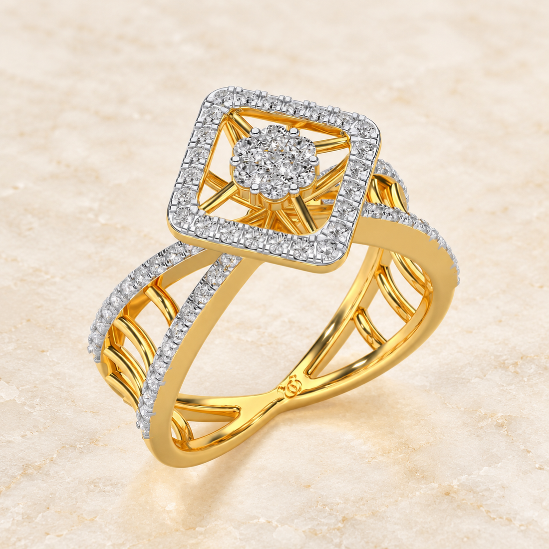 Rhombus Eye Silver Ring
