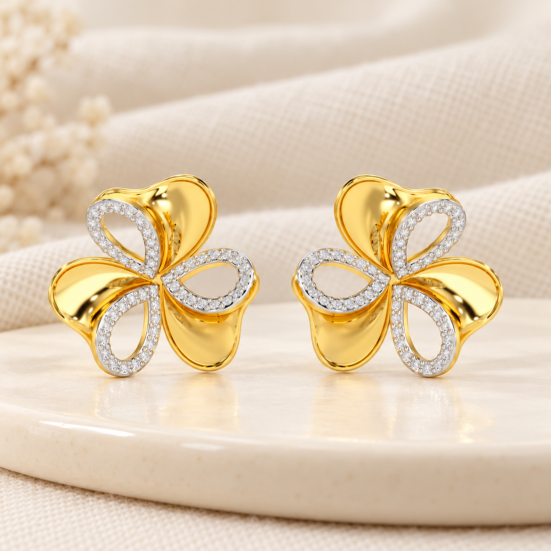 Ribbon Entwined Silver Earrings