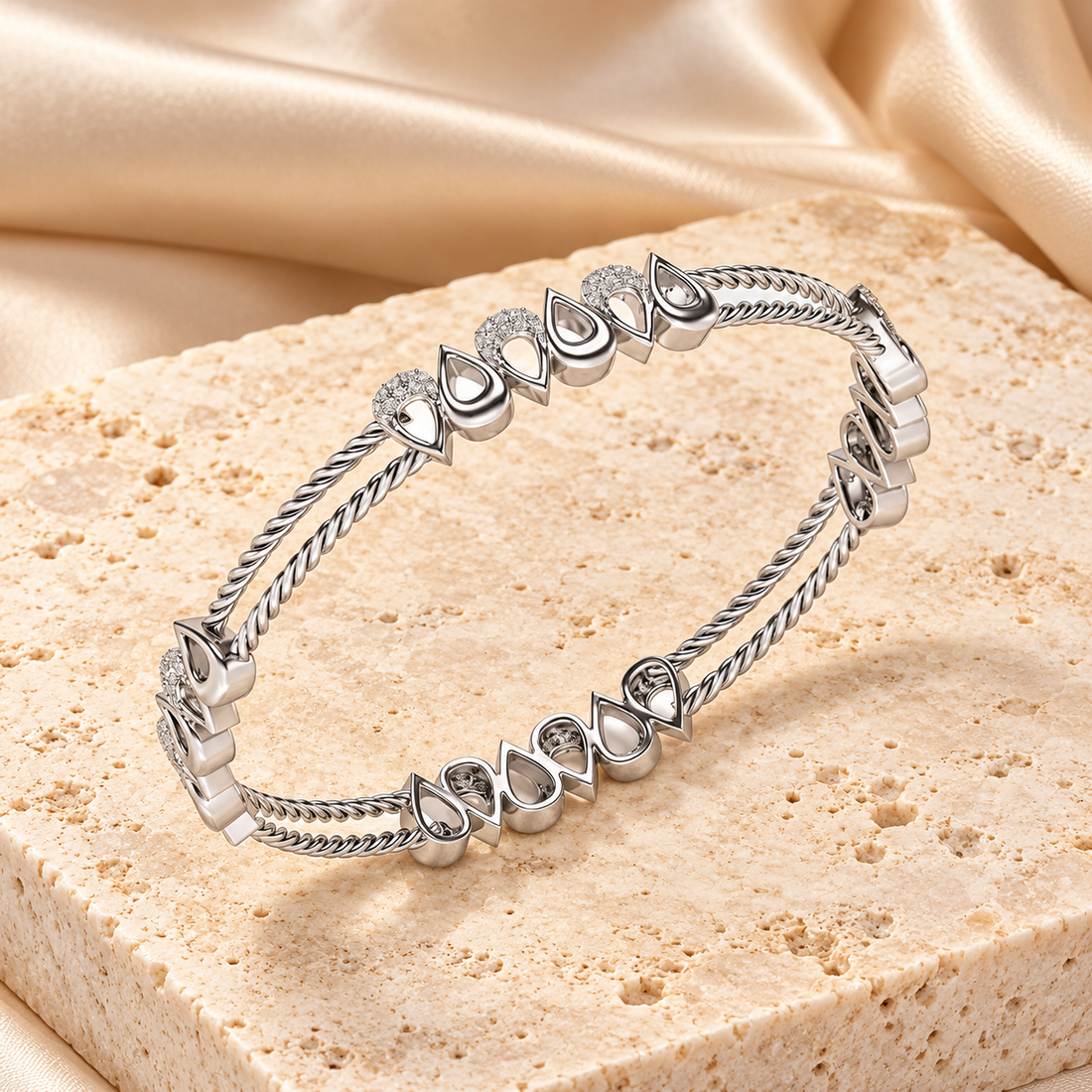 Saath Silver Bangles
