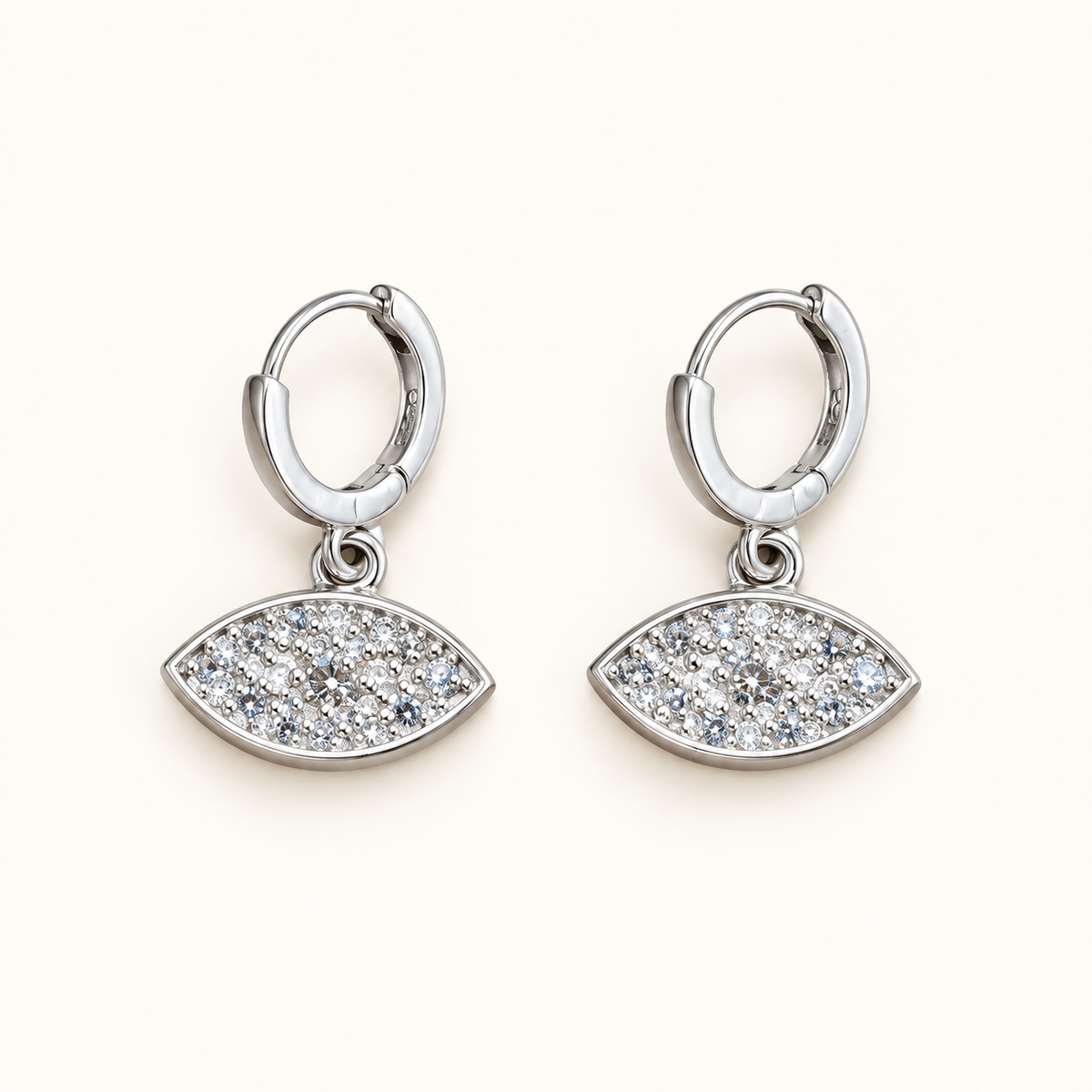Silver Aura Drops - White Gold - Product overhead view