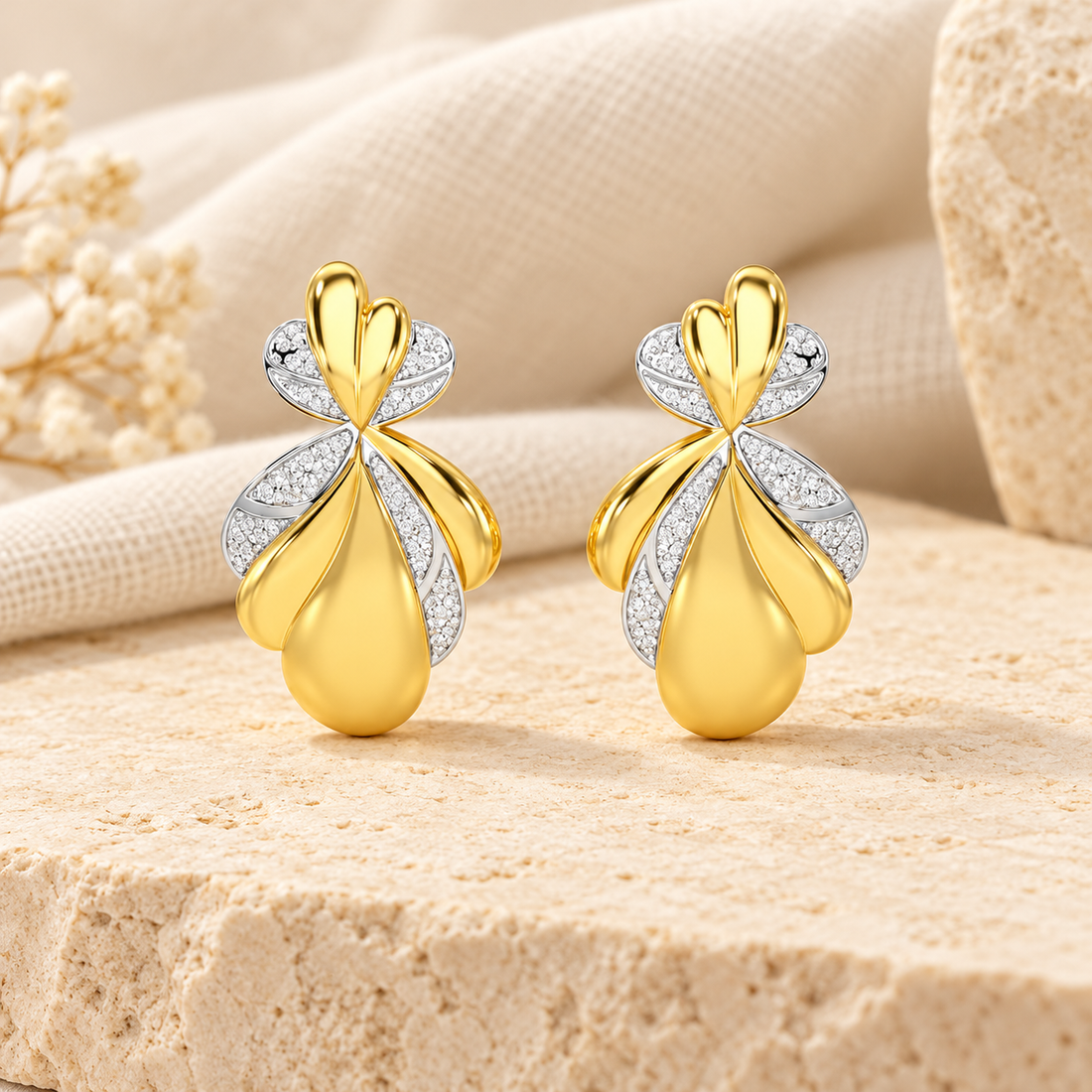Sparkling Cascade Silver Earrings