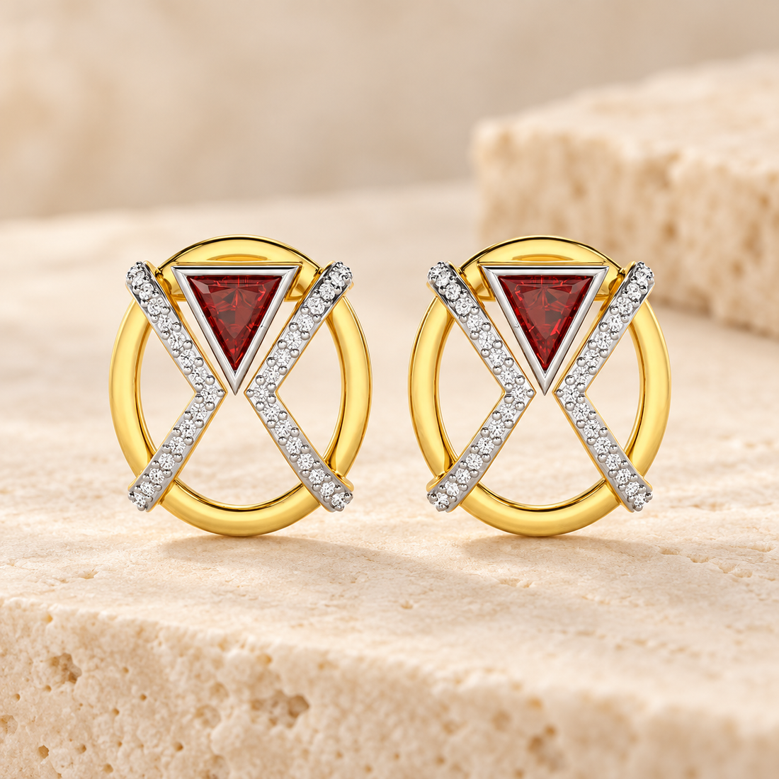 Sparkling Serenade Garnet Silver Earrings