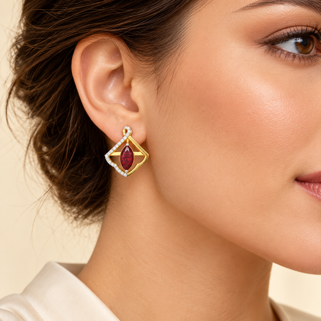 Splendid Sonata Garnet Silver Earrings