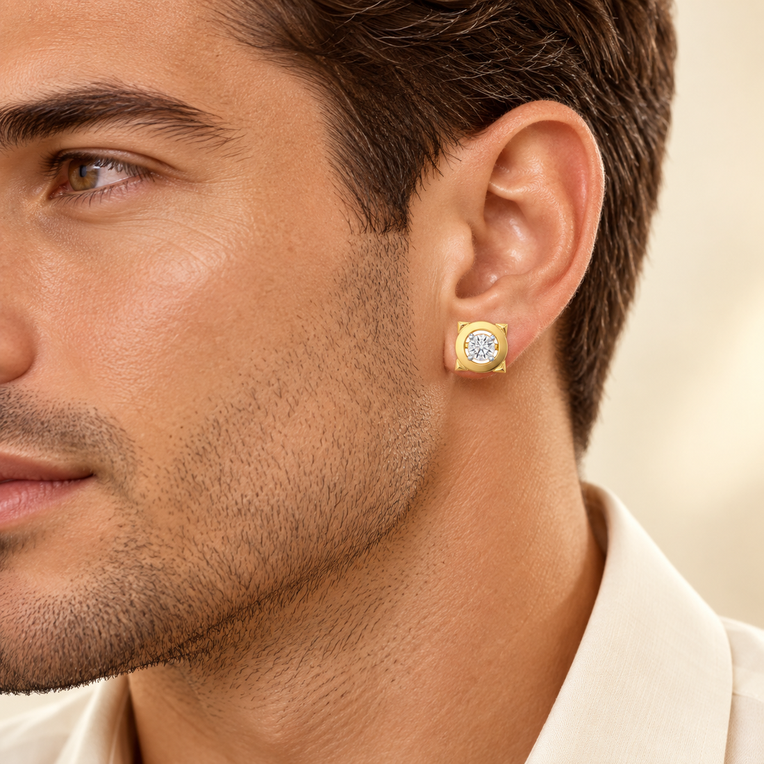 Statuesque Silver Men Stud