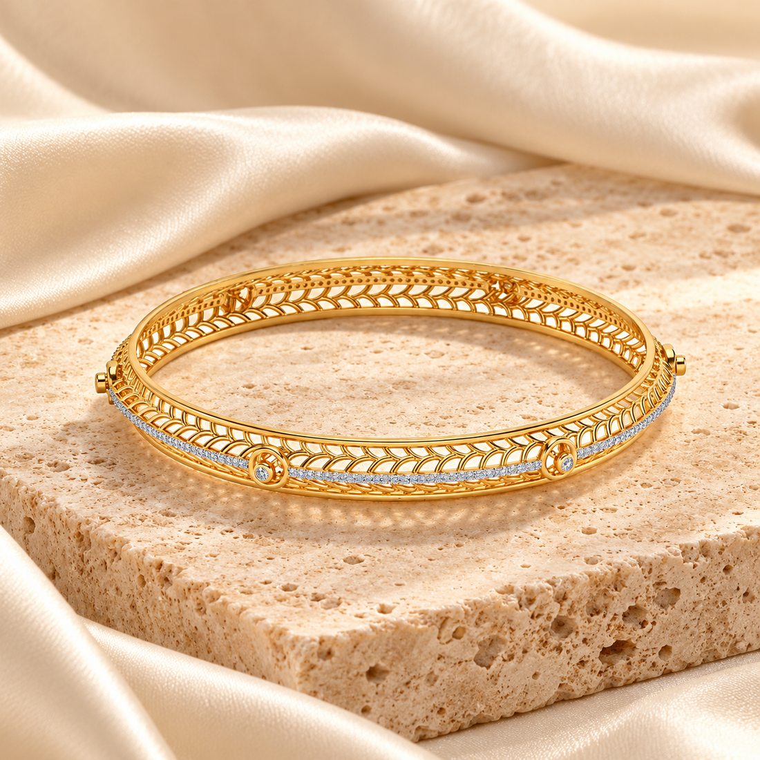 Sutbtle Glow Silver Bangles