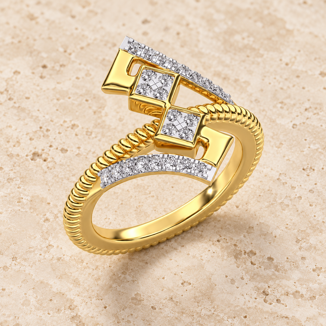 Tribal Square Silver Ring