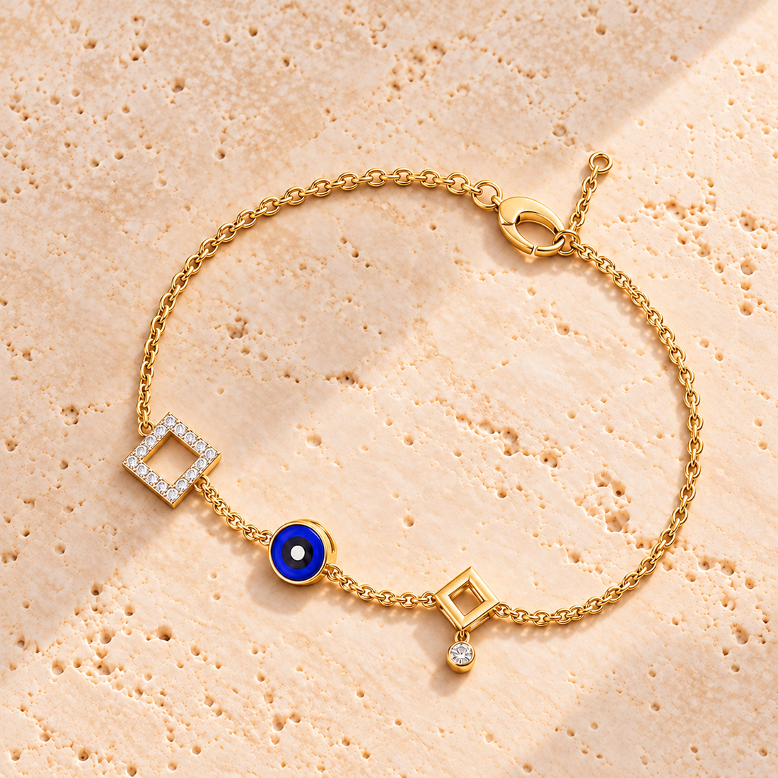 Wing Evil Eye Silver Bracelet