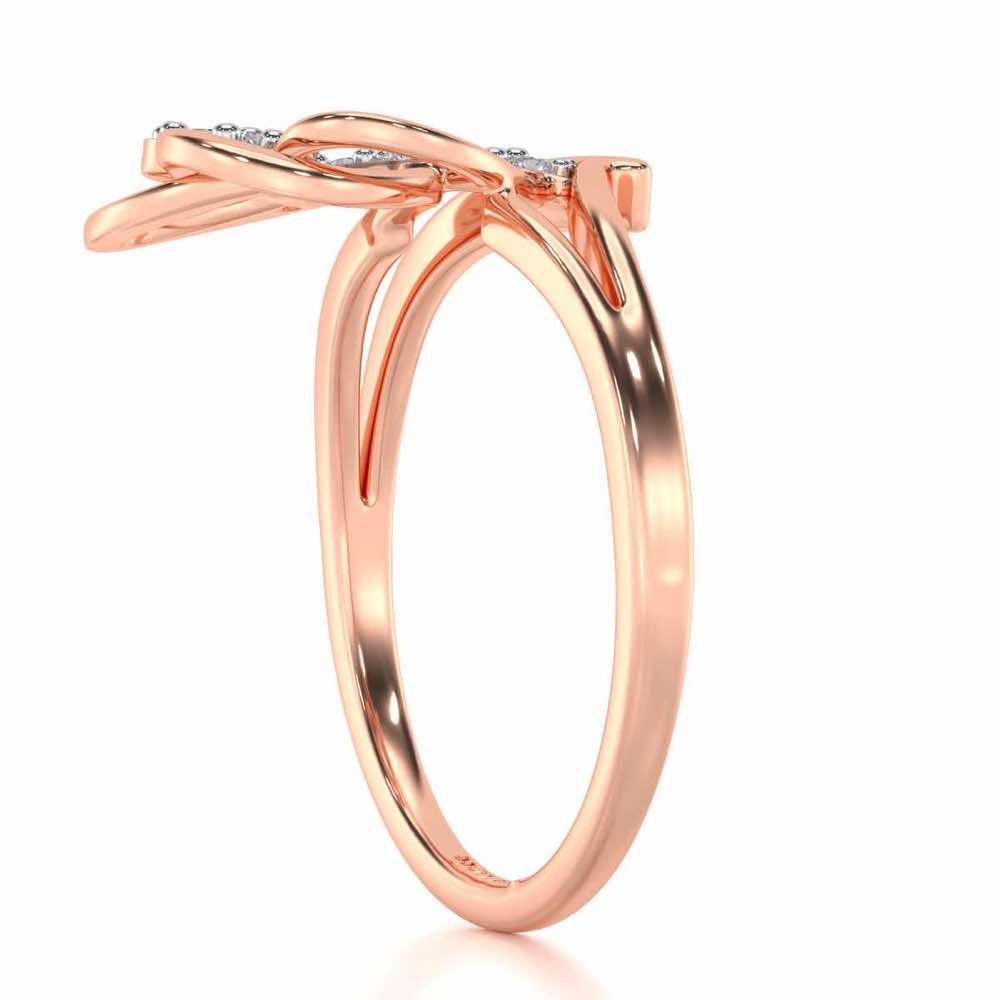 Hearts Silver Ring - Rose Gold - Image 3