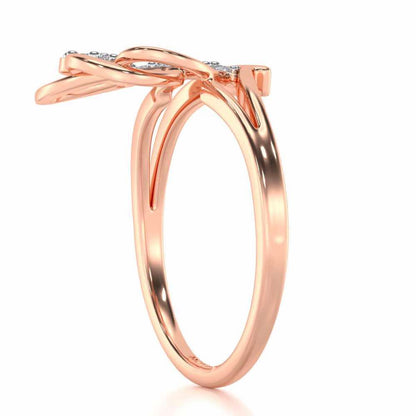 Hearts Silver Ring - Rose Gold - Image 3