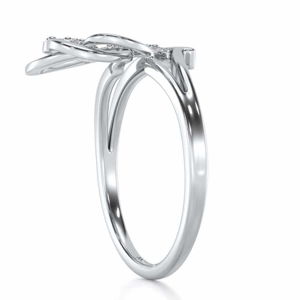 Hearts Silver Ring - White Gold - Image 3