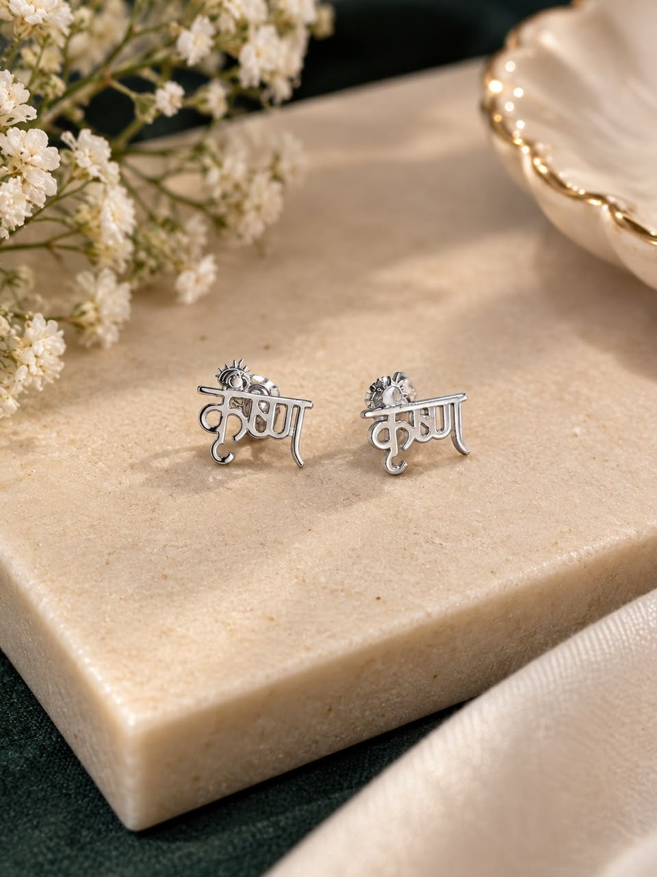 Shree Krishna Silver Studs